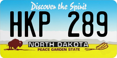 ND license plate HKP289