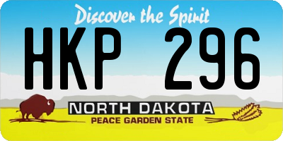 ND license plate HKP296