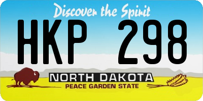 ND license plate HKP298