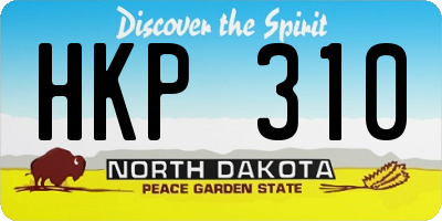ND license plate HKP310