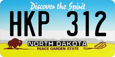 ND license plate HKP312