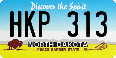 ND license plate HKP313