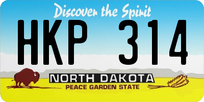 ND license plate HKP314