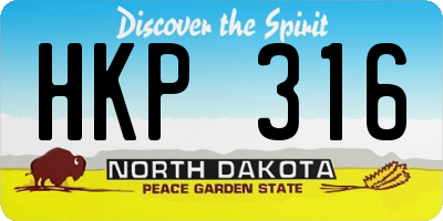 ND license plate HKP316