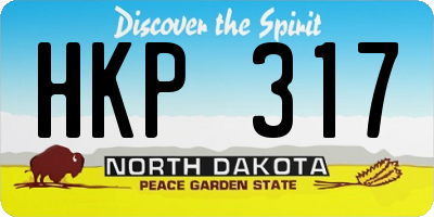 ND license plate HKP317