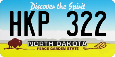 ND license plate HKP322