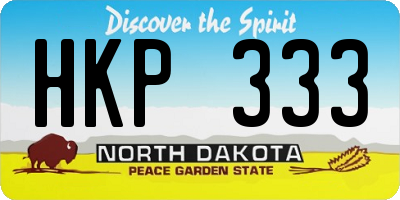 ND license plate HKP333