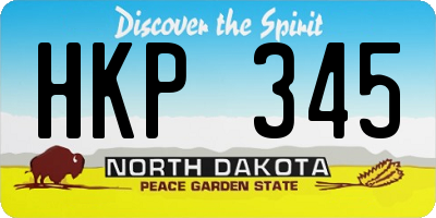 ND license plate HKP345