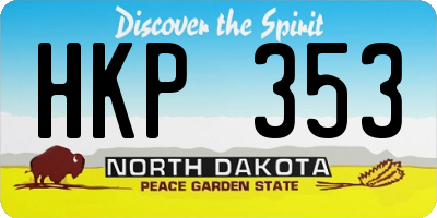 ND license plate HKP353