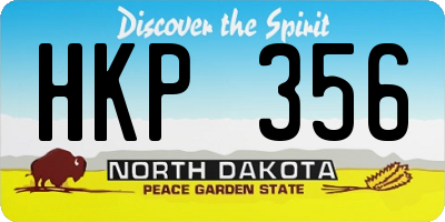 ND license plate HKP356
