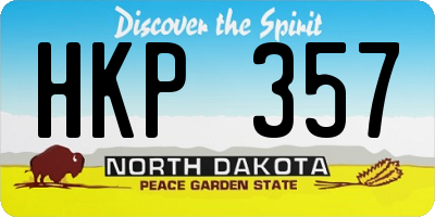 ND license plate HKP357