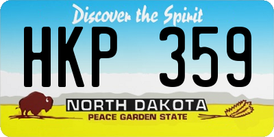 ND license plate HKP359