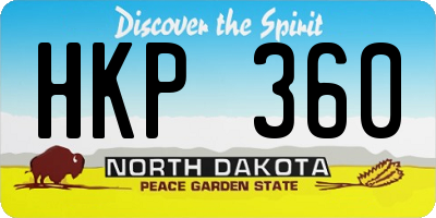 ND license plate HKP360