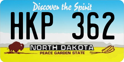 ND license plate HKP362