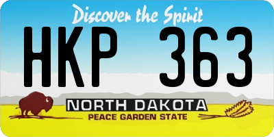 ND license plate HKP363