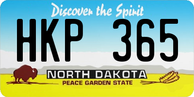ND license plate HKP365