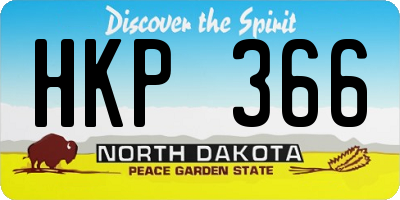 ND license plate HKP366