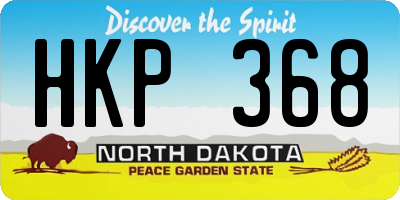 ND license plate HKP368