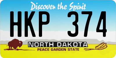 ND license plate HKP374