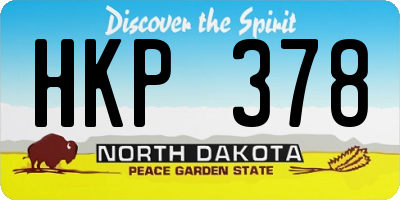 ND license plate HKP378