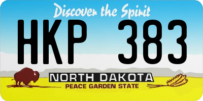ND license plate HKP383