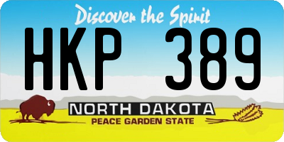 ND license plate HKP389