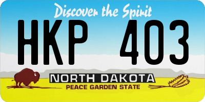 ND license plate HKP403