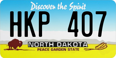 ND license plate HKP407
