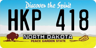 ND license plate HKP418