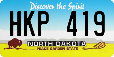 ND license plate HKP419