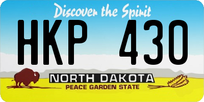 ND license plate HKP430