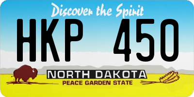ND license plate HKP450