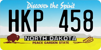 ND license plate HKP458