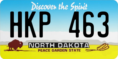 ND license plate HKP463