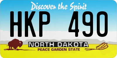 ND license plate HKP490