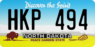 ND license plate HKP494