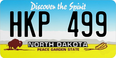 ND license plate HKP499