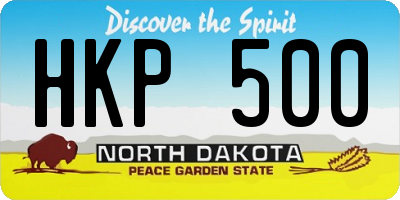 ND license plate HKP500