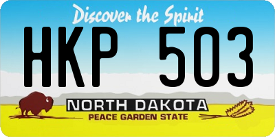 ND license plate HKP503