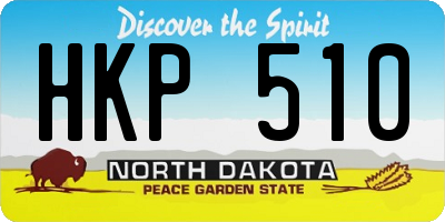ND license plate HKP510