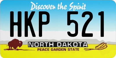 ND license plate HKP521