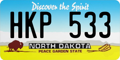 ND license plate HKP533