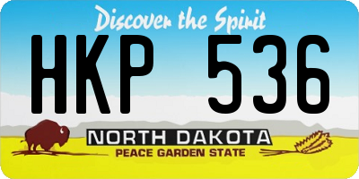 ND license plate HKP536