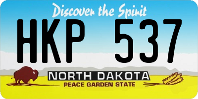 ND license plate HKP537