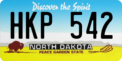 ND license plate HKP542