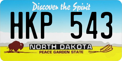 ND license plate HKP543