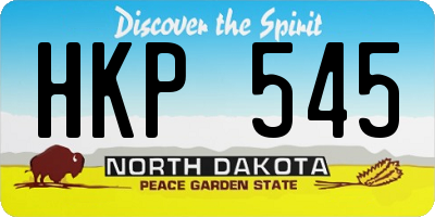 ND license plate HKP545