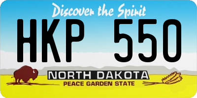 ND license plate HKP550