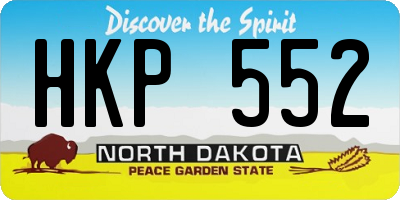 ND license plate HKP552