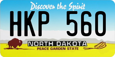 ND license plate HKP560